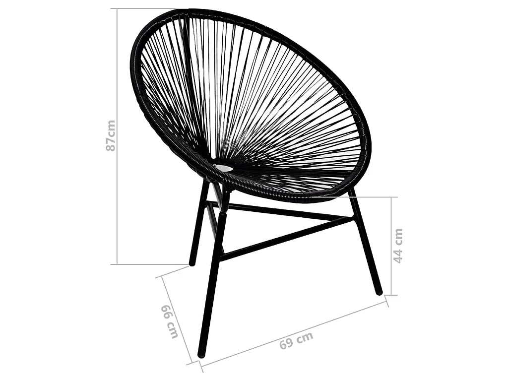 Sedia da Giardino Acapulco in Polyrattan Nera