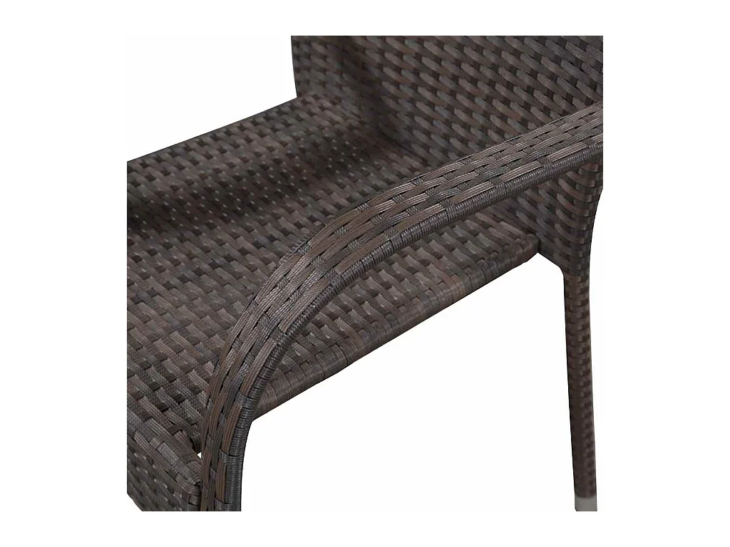 Stapelbare Gartenstühle 2 Stk. Poly Rattan Braun