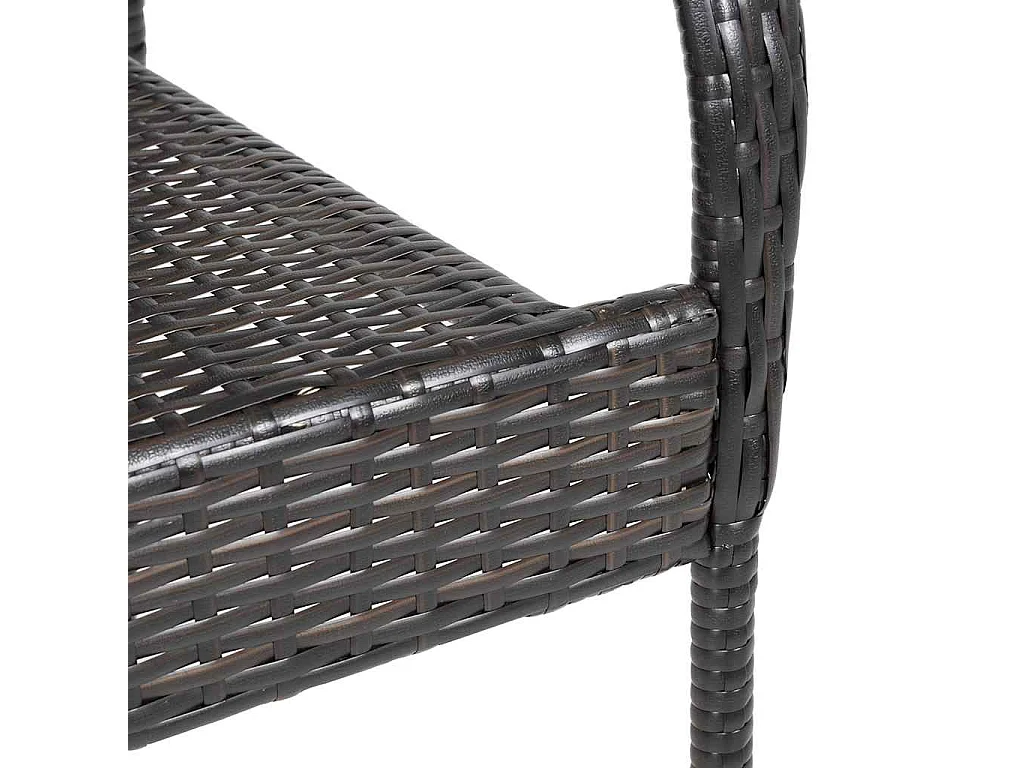 Chaises empilables d'extérieur lot de 2 Résine tressée Marron