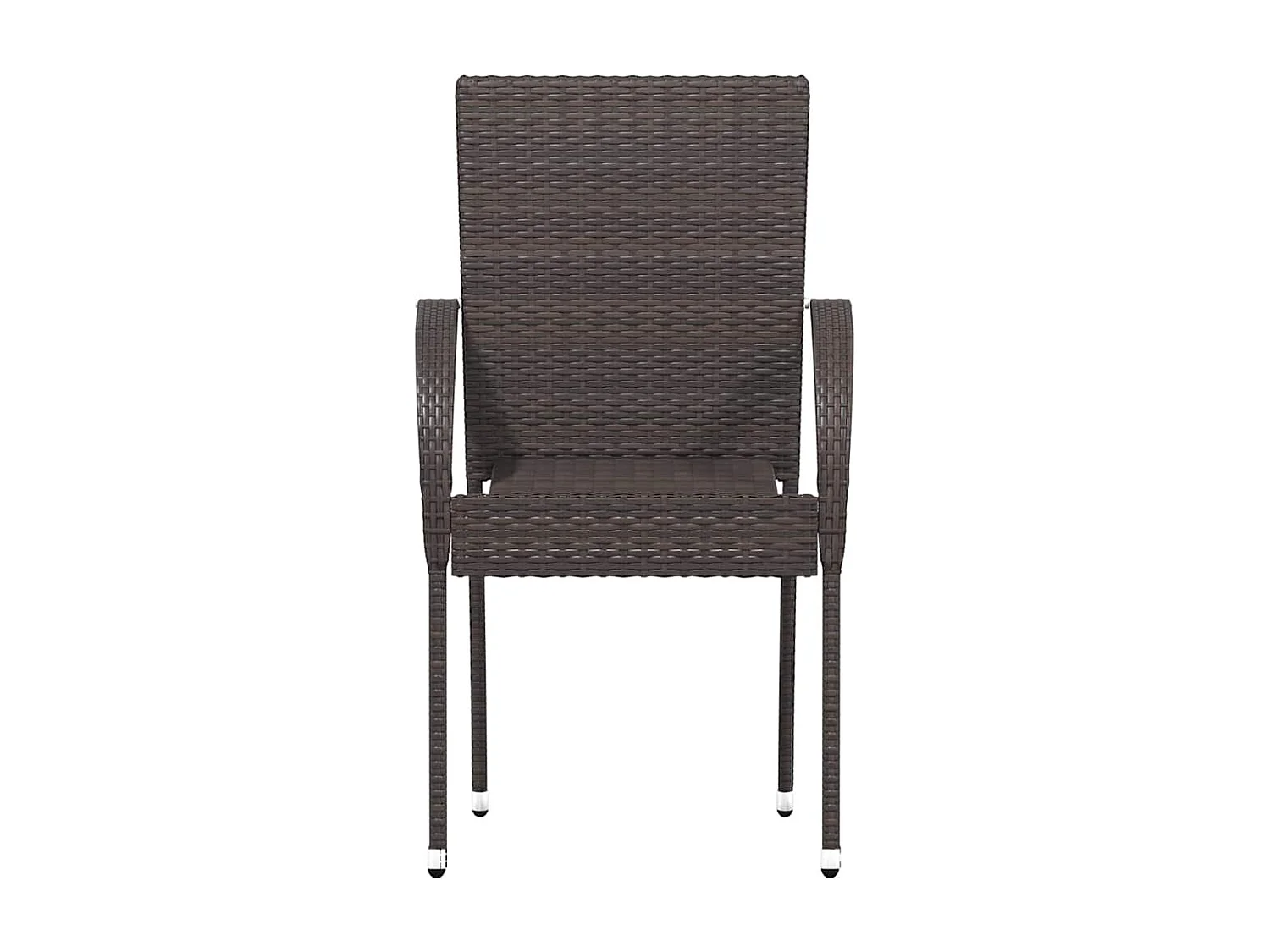 Stapelbare Gartenstühle 2 Stk. Poly Rattan Braun