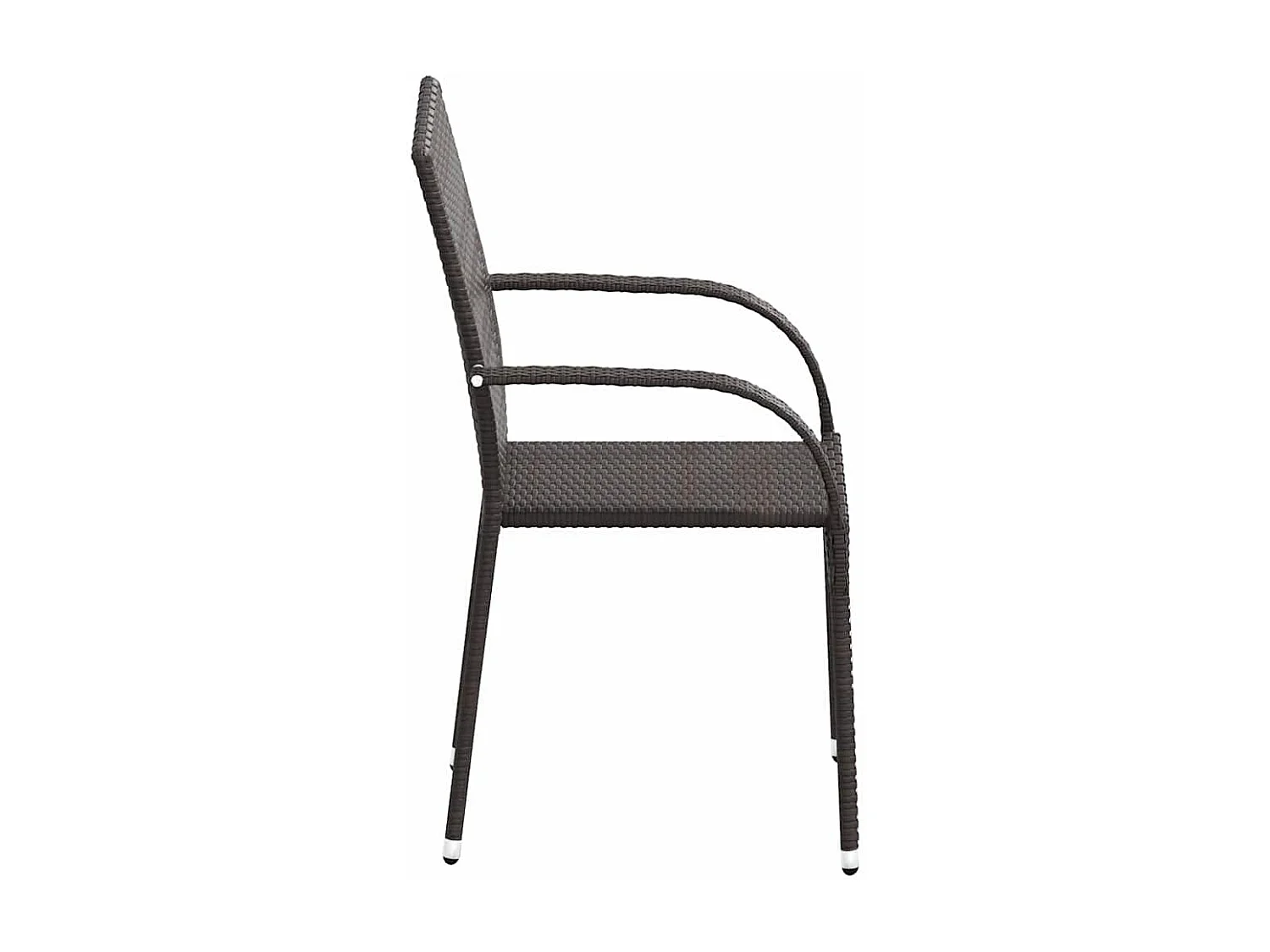 Stapelbare Gartenstühle 2 Stk. Poly Rattan Braun