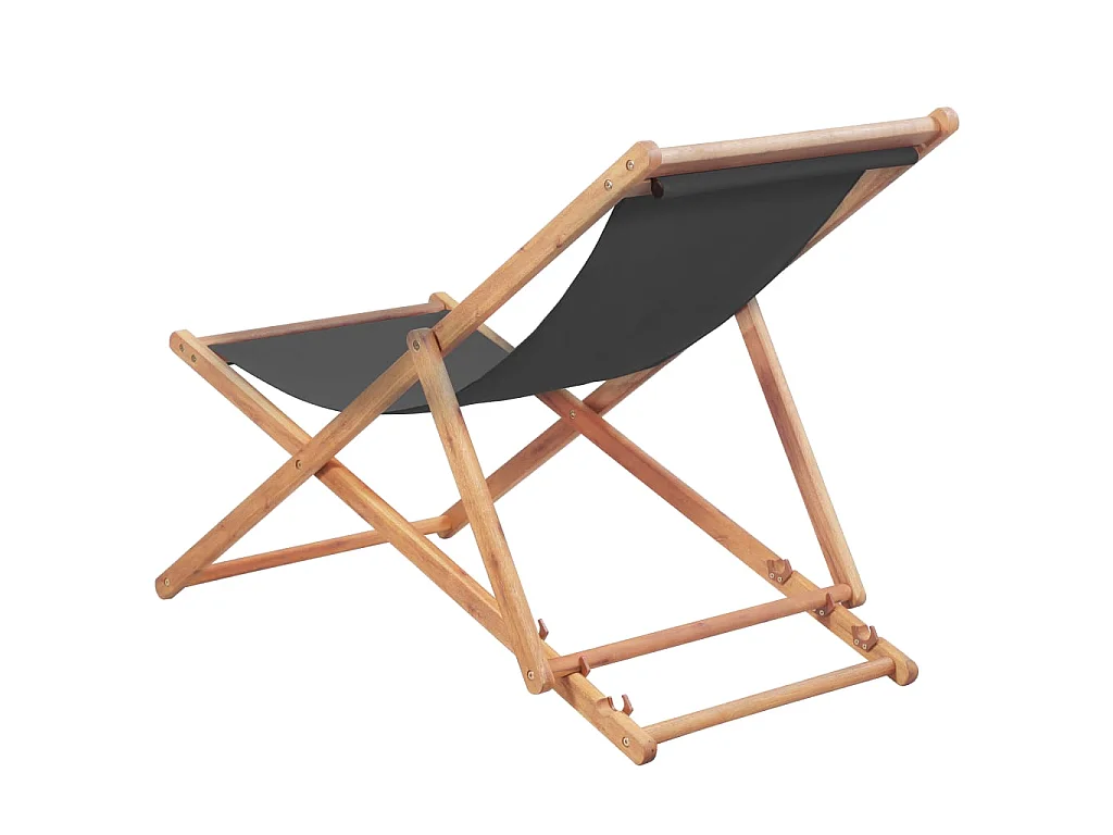 Opklapbare stoel met stoffen bekleding en houten frame, grijs