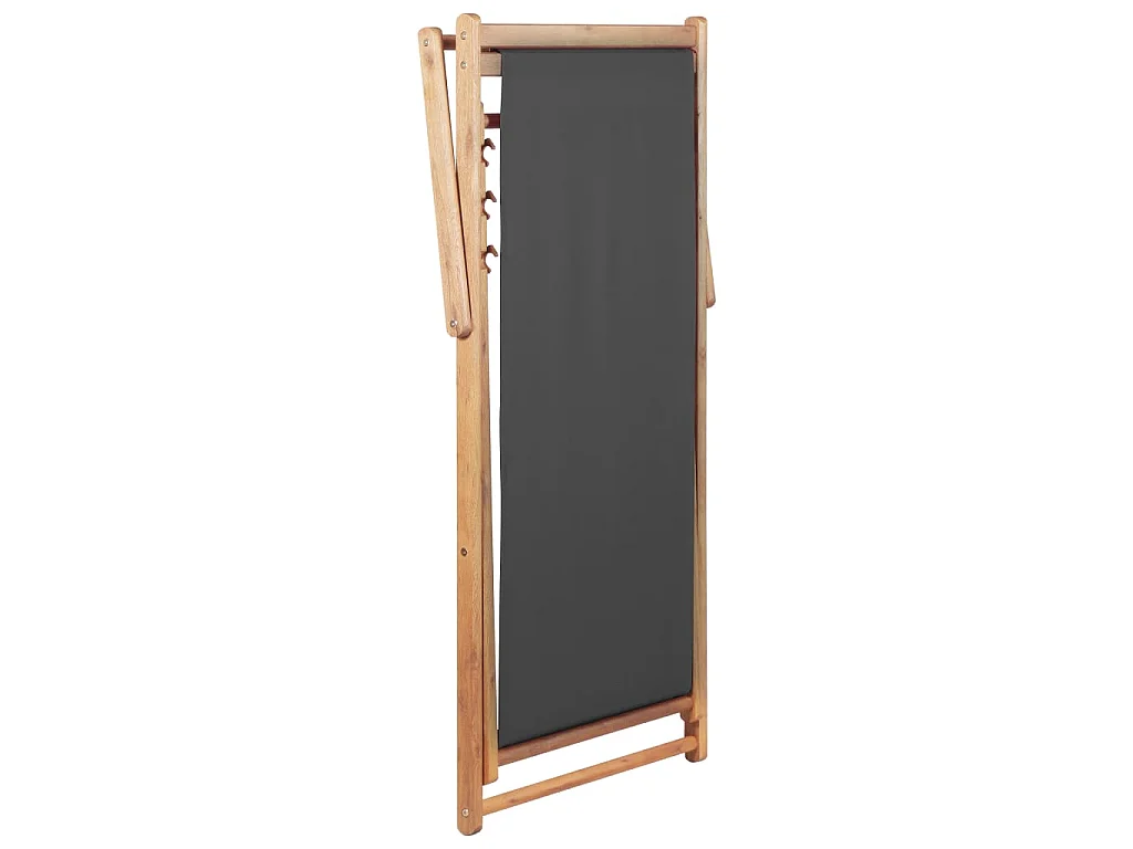 Opklapbare stoel met stoffen bekleding en houten frame, grijs