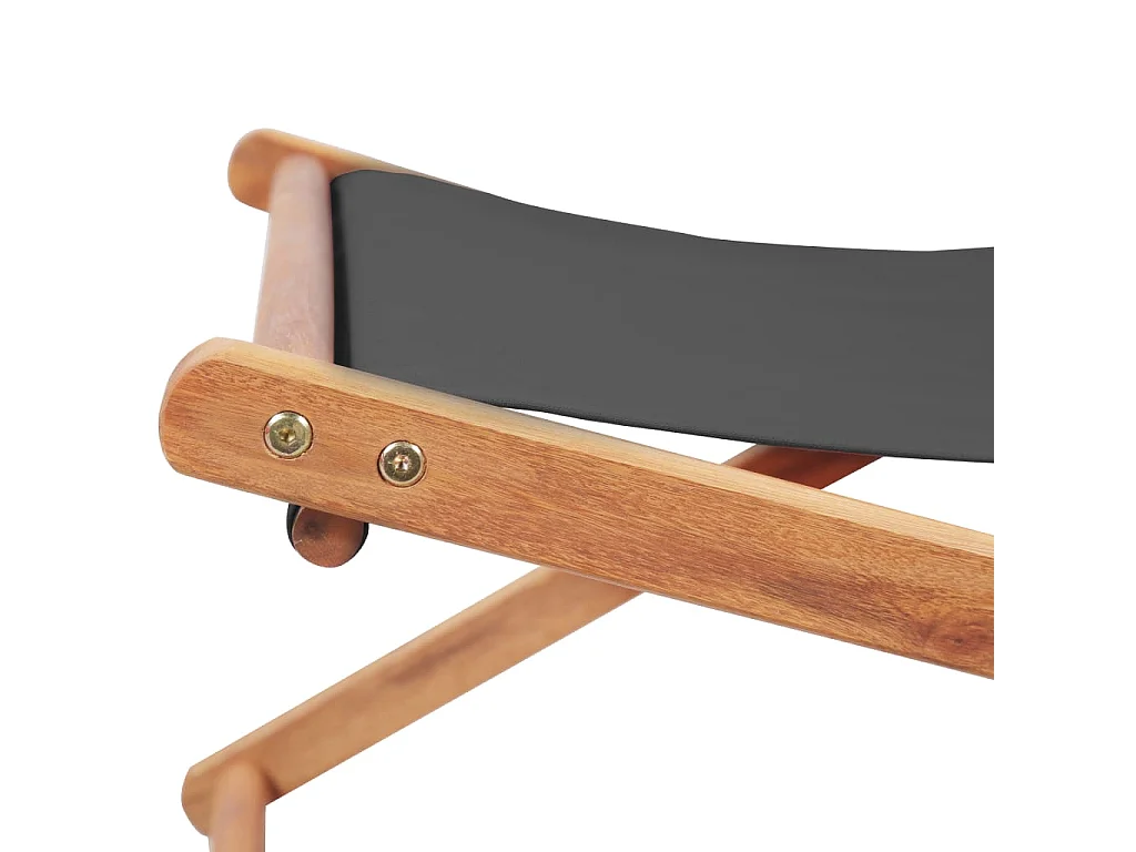 Opklapbare stoel met stoffen bekleding en houten frame, grijs