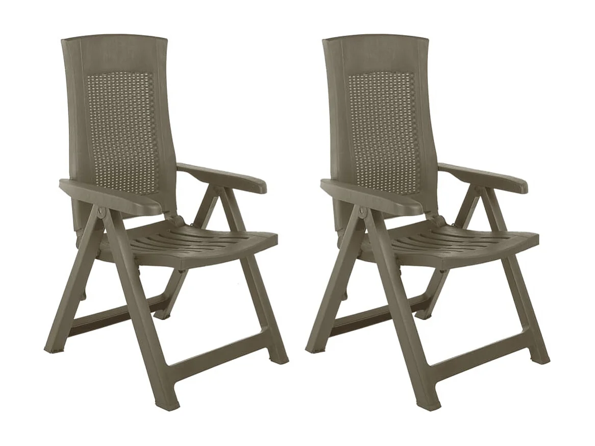 Cadeiras de jardim reclináveis 2 pcs plástico mocca