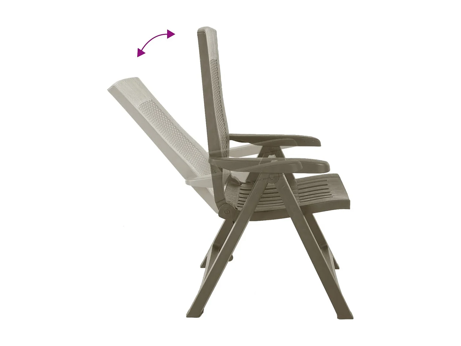 Cadeiras de jardim reclináveis 2 pcs plástico mocca