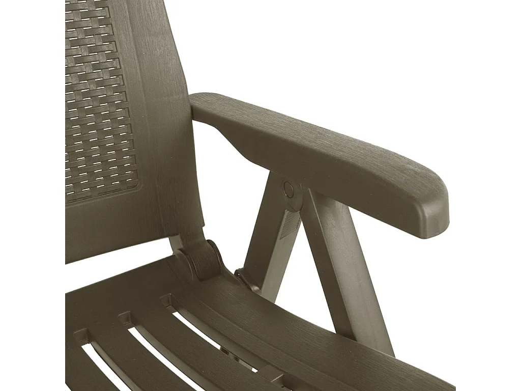 Cadeiras de jardim reclináveis 2 pcs plástico mocca