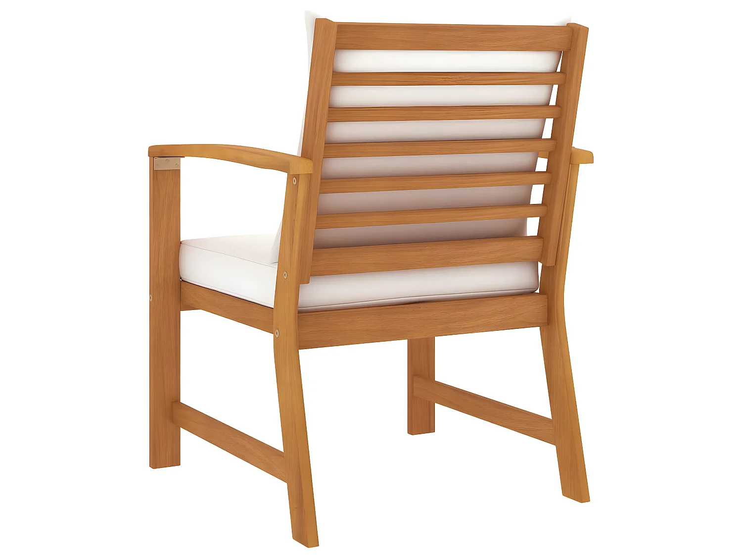 Sillas de jardín con cojín crema 2 uds madera maciza de acacia