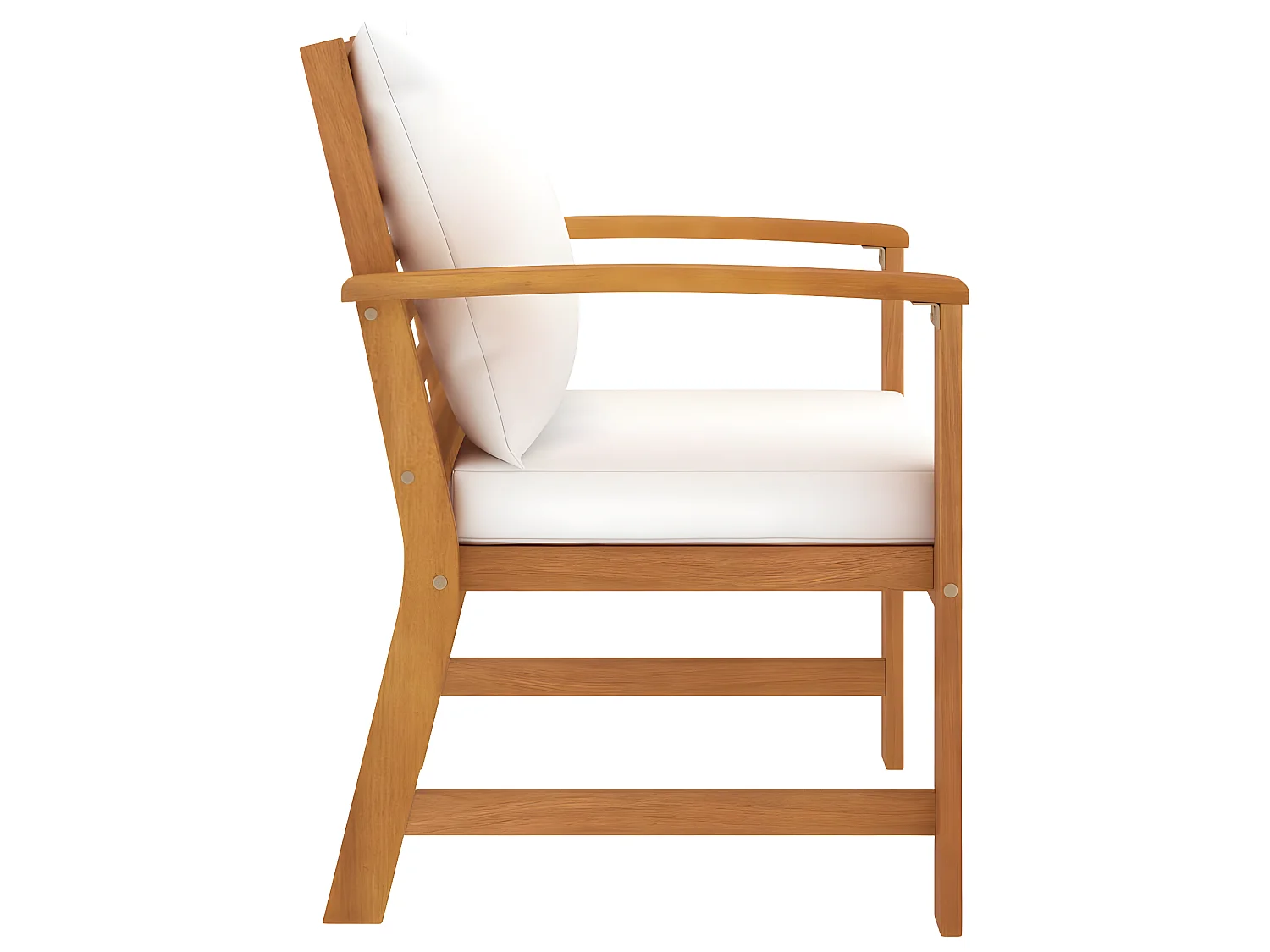 Sedie da Giardino e Cuscini Crema 2 pz Legno Massello d'Acacia