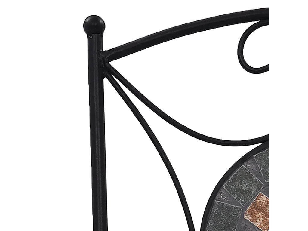 Sillas bistró de mosaico 2 unidades naranja/gris