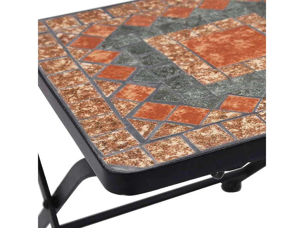 Sillas bistró de mosaico 2 unidades naranja/gris