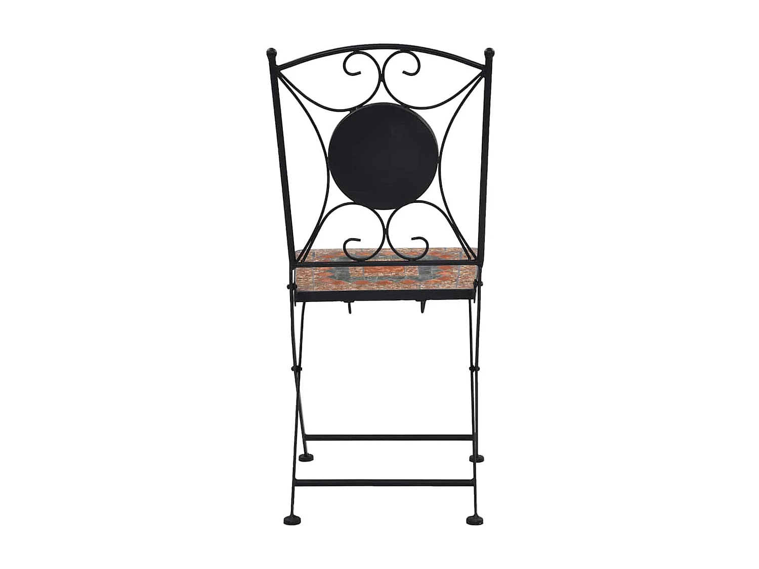 Bistrostoelen mozaïek 2 st oranje en grijs