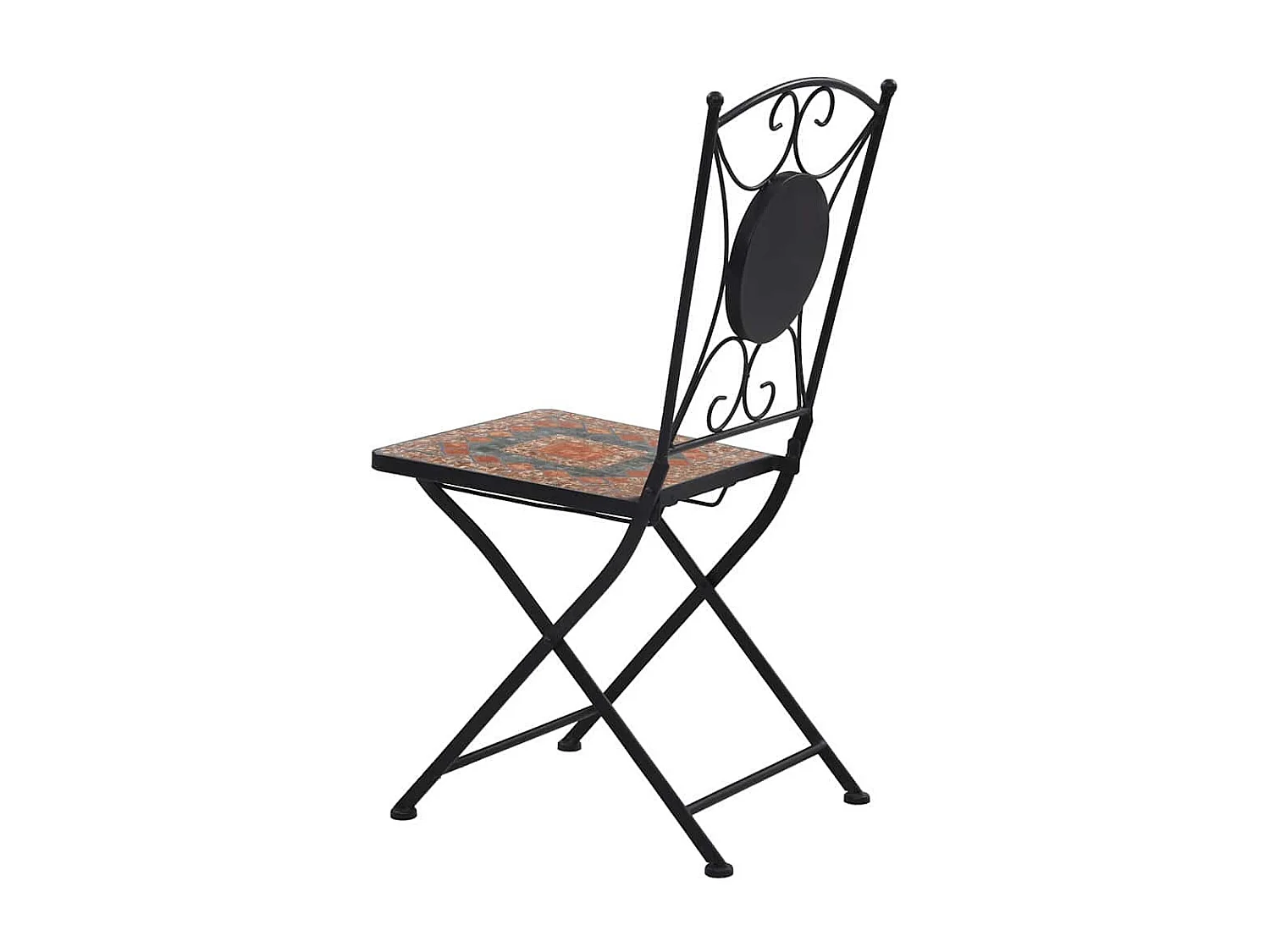 Chaises de bistrot mosaïque 2 pcs Orange et gris