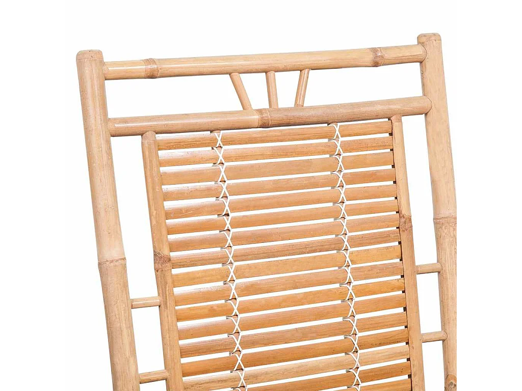 Silla mecedora con cojín bambú