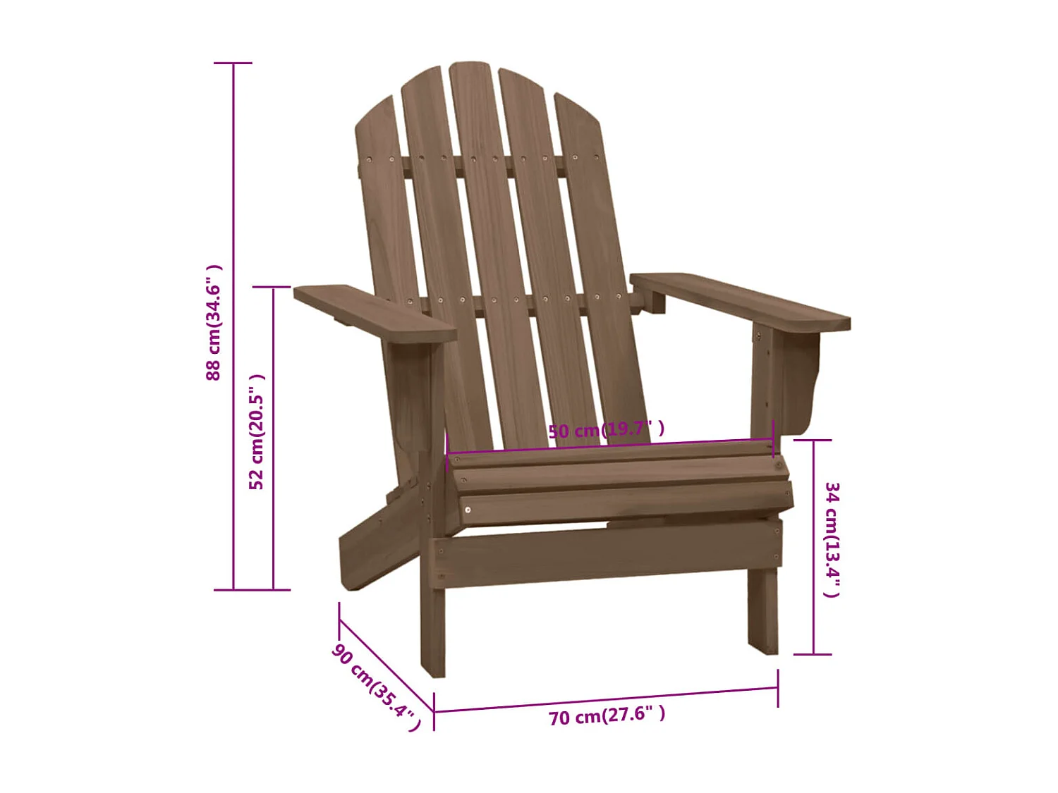 Chaise de jardin Bois Marron