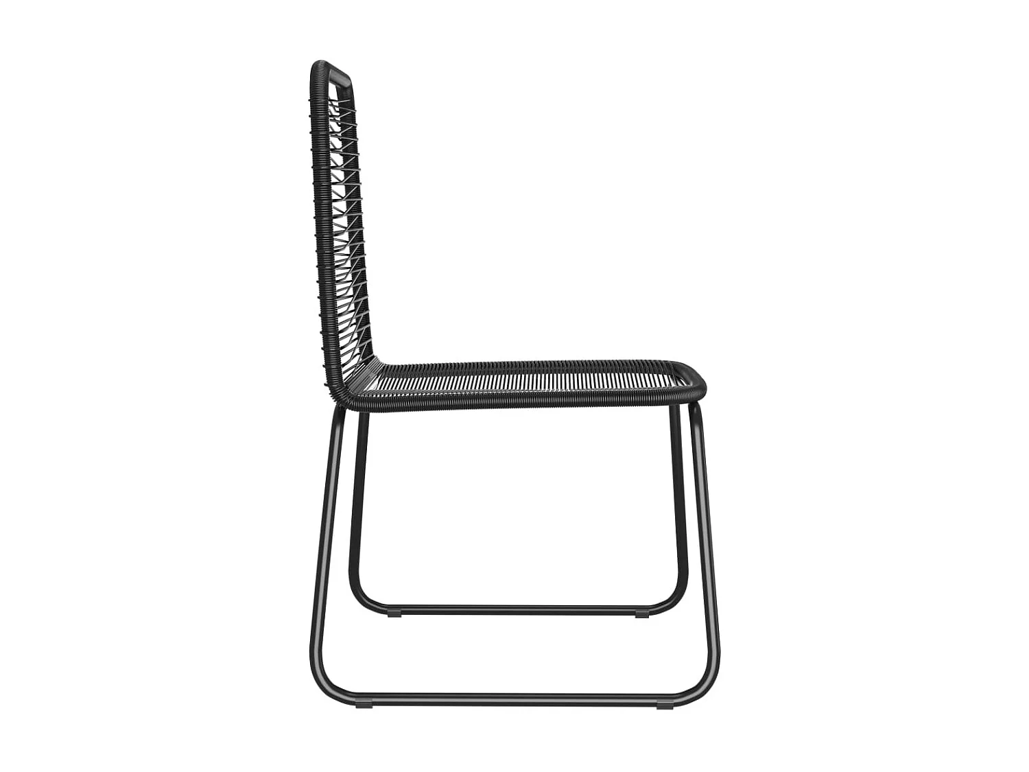 Tuinstoelen 4 st poly rattan zwart