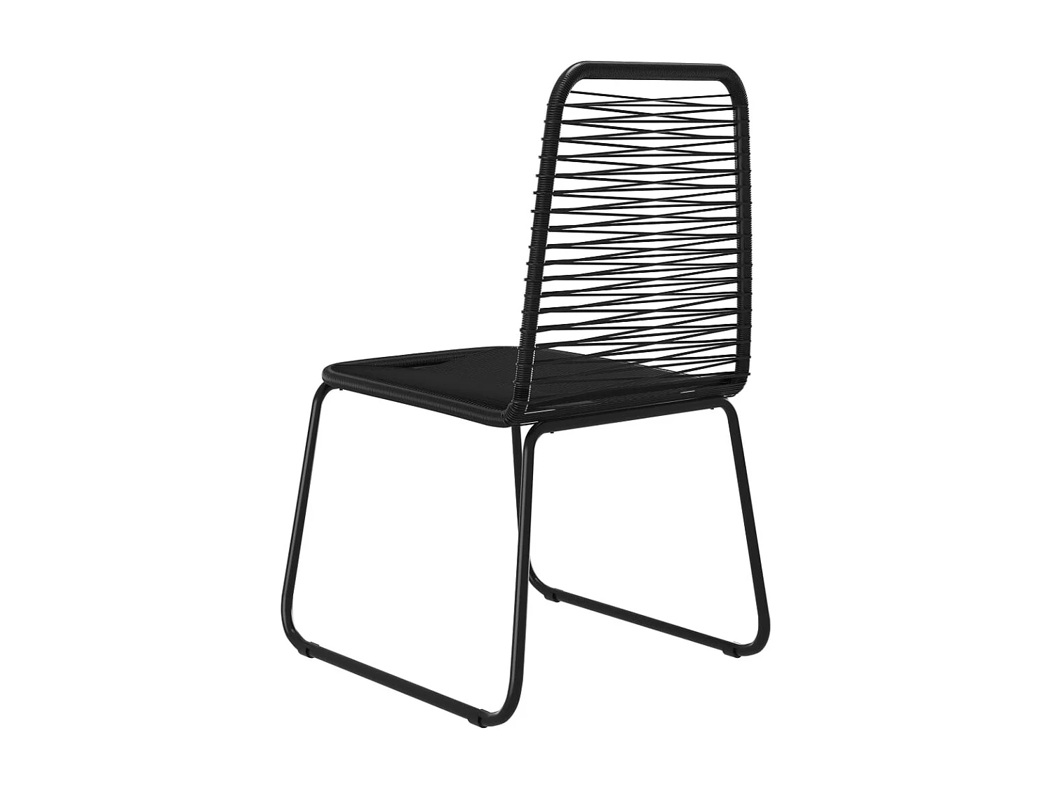 Tuinstoelen 4 st poly rattan zwart