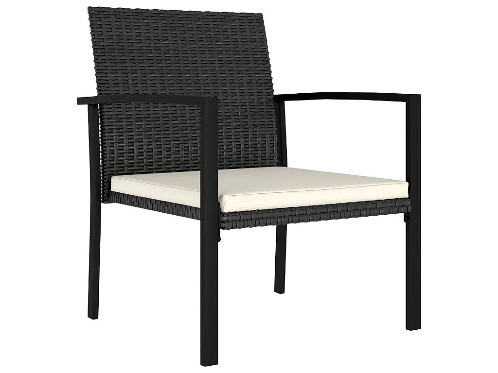 Sedie da Pranzo per Giardino 4 pz in Polyrattan Nero