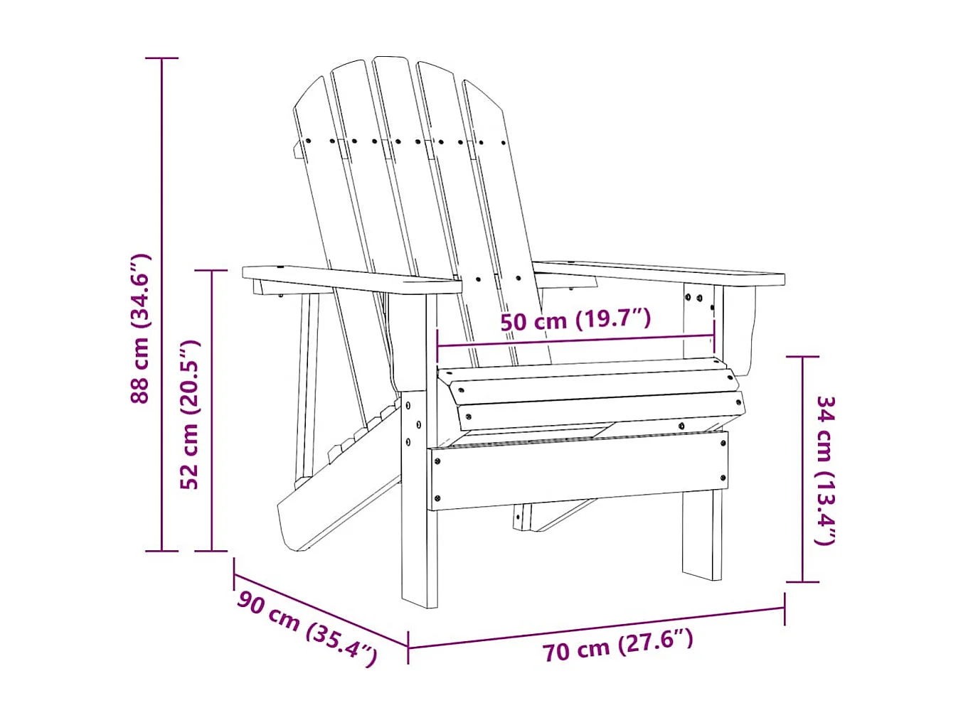 Chaise de jardin Bois Gris