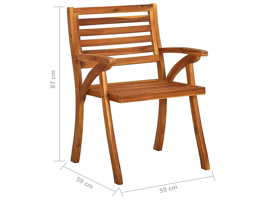 Chaises de jardin lot de 6 Bois d'acacia solide