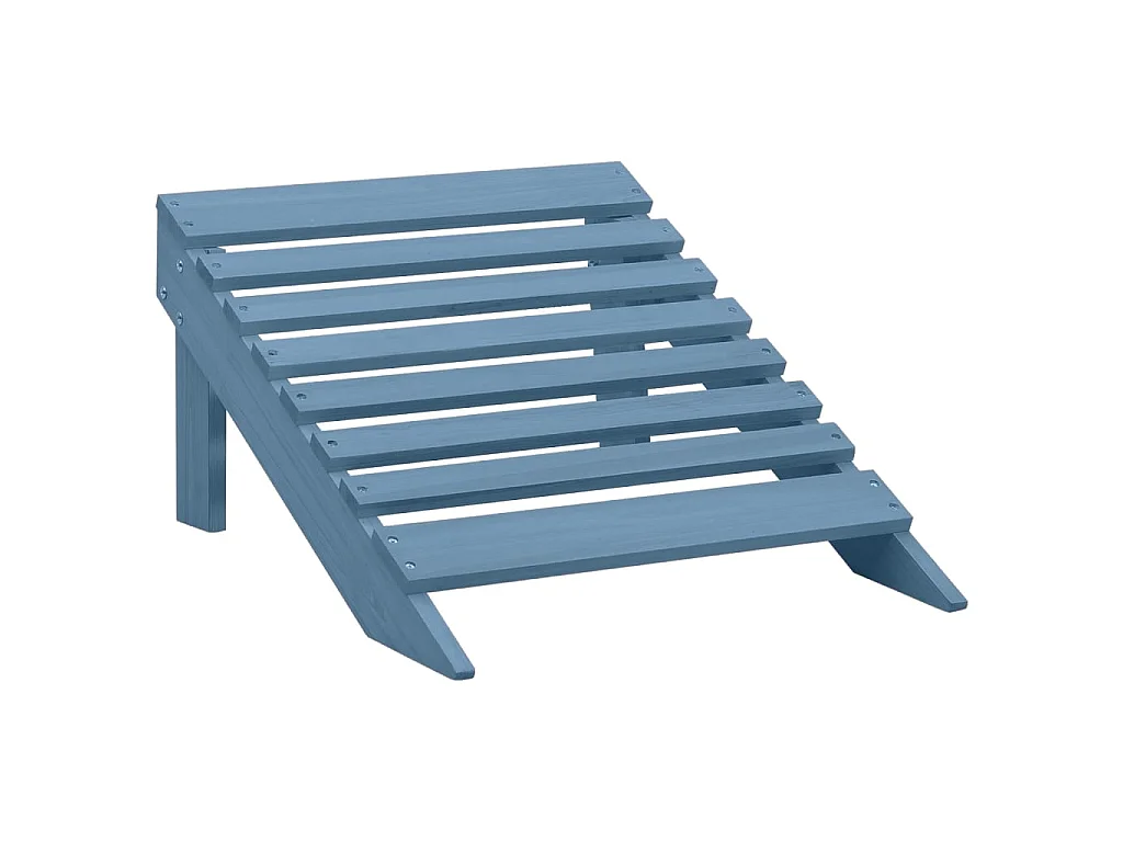 Cadeira Adirondack para jardim com otomano abeto maciço azul