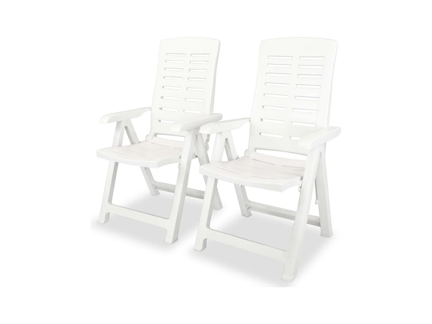 lot de 2 Chaises inclinables de jardin Plastique Blanc