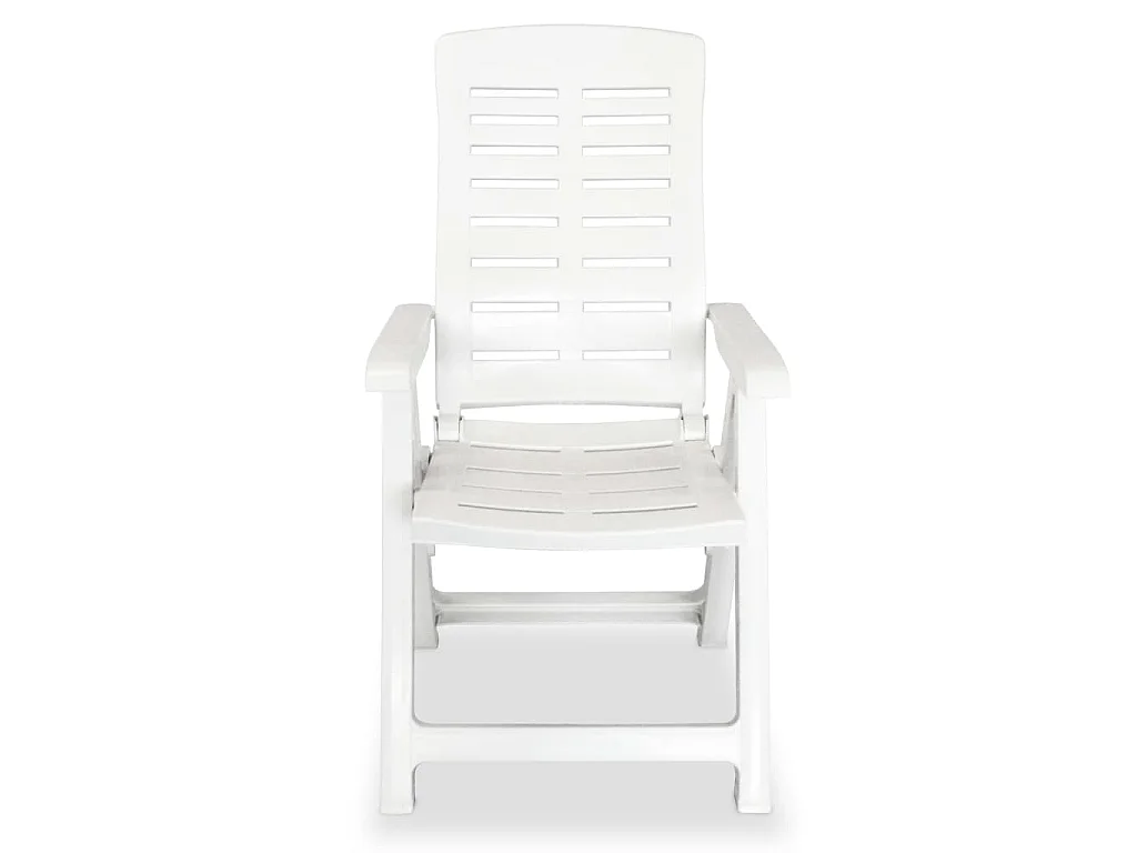 lot de 2 Chaises inclinables de jardin Plastique Blanc