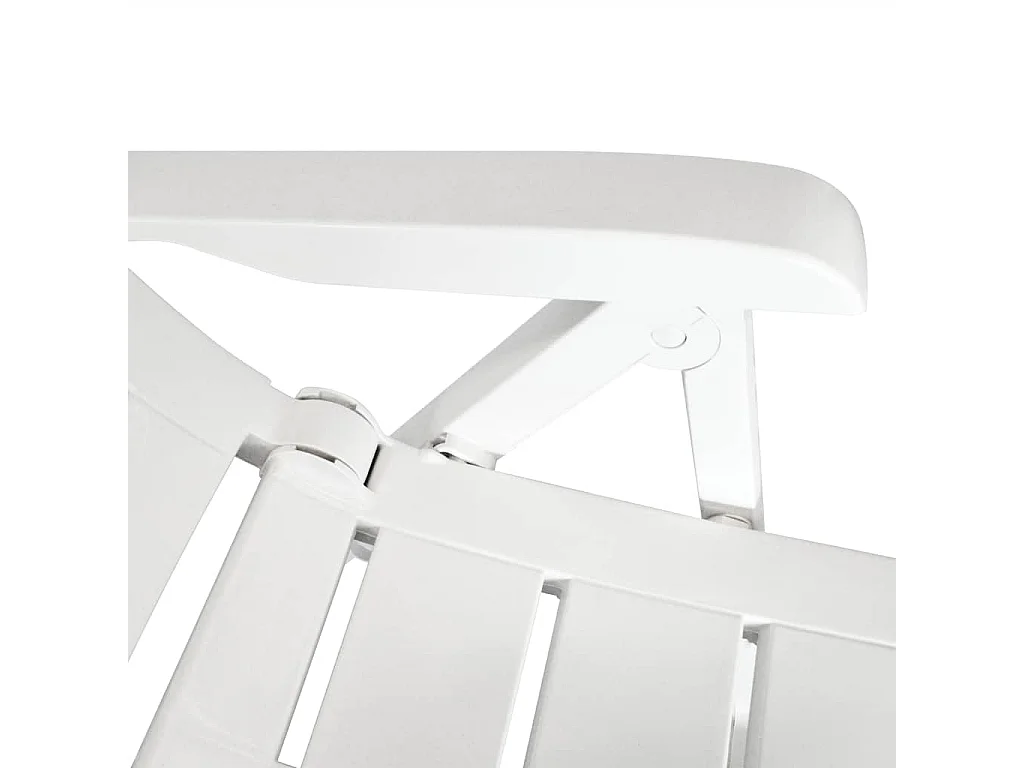 lot de 2 Chaises inclinables de jardin Plastique Blanc