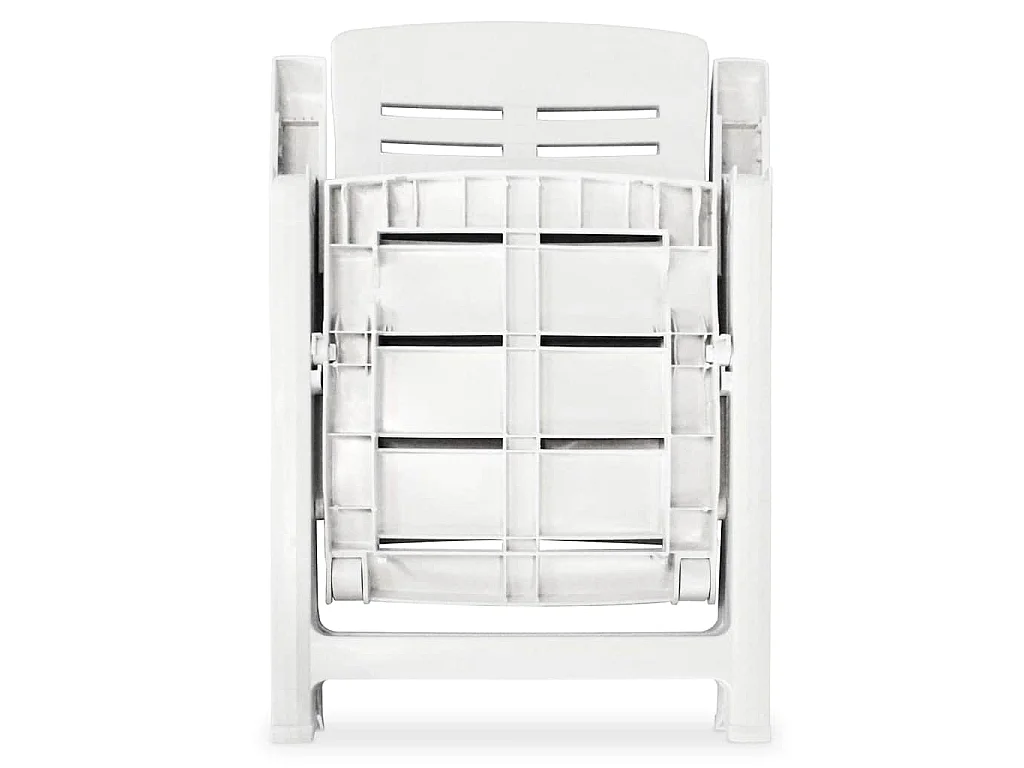 Opklapbare ligstoelen, 2 stuks, wit plastic.