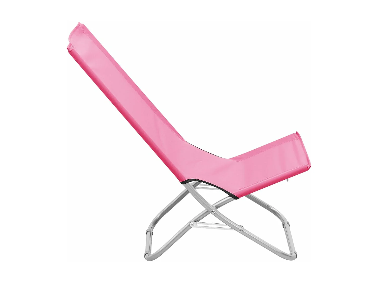Chaises de plage pliables lot de 2 Rose Tissu