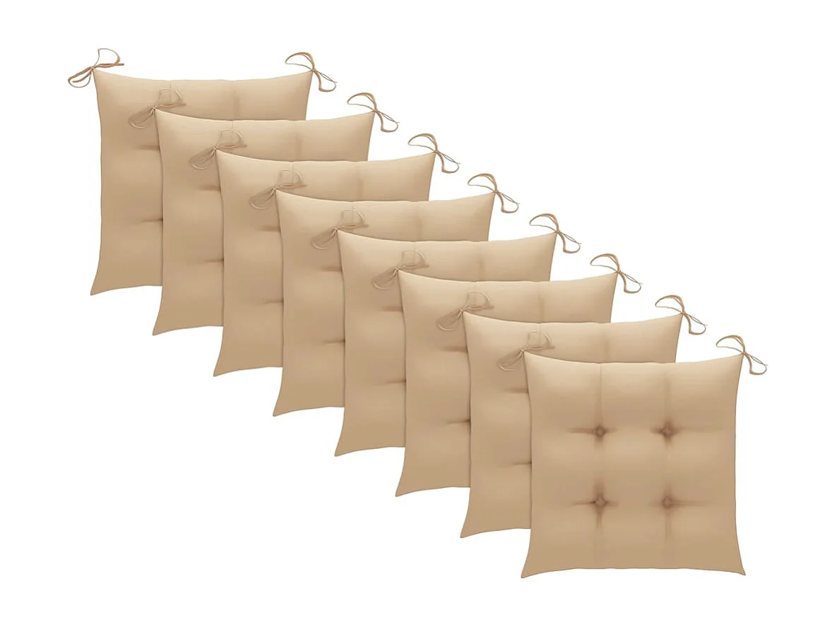 Cadeiras de jardim dobráveis 8 pcs c/ almofadões acácia maciça