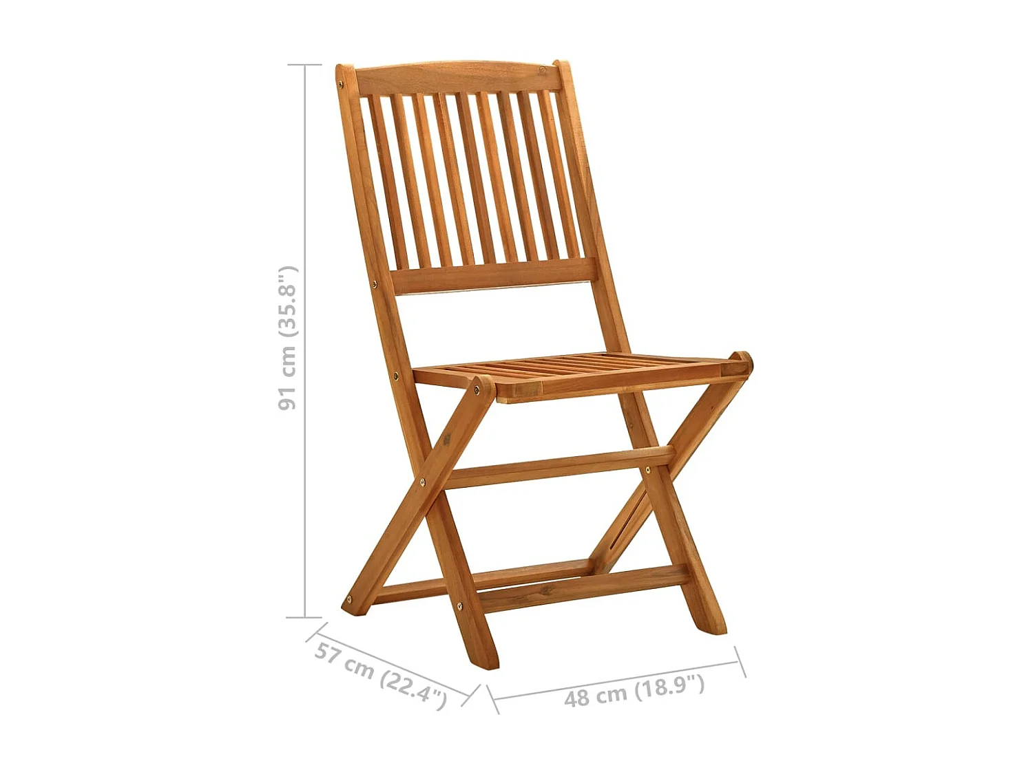 Chaises de jardin pliables lot de 4 Bois d'eucalyptus massif
