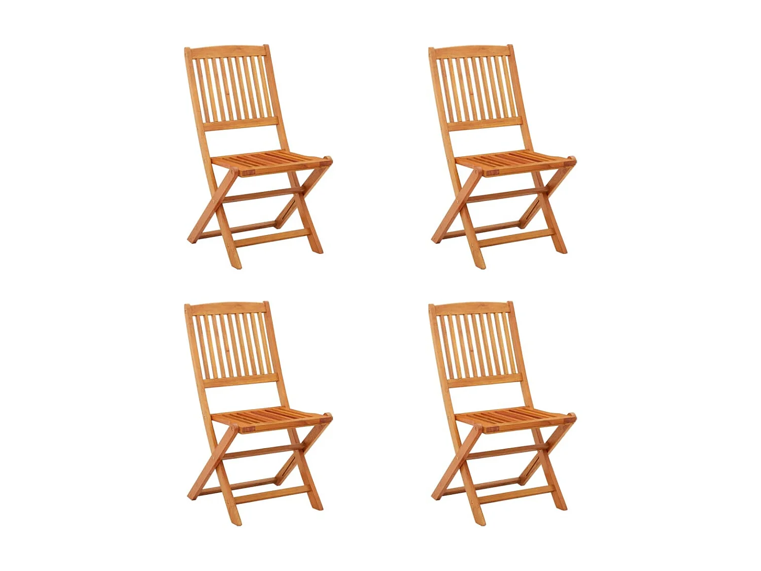 Chaises de jardin pliables lot de 4 Bois d'eucalyptus massif