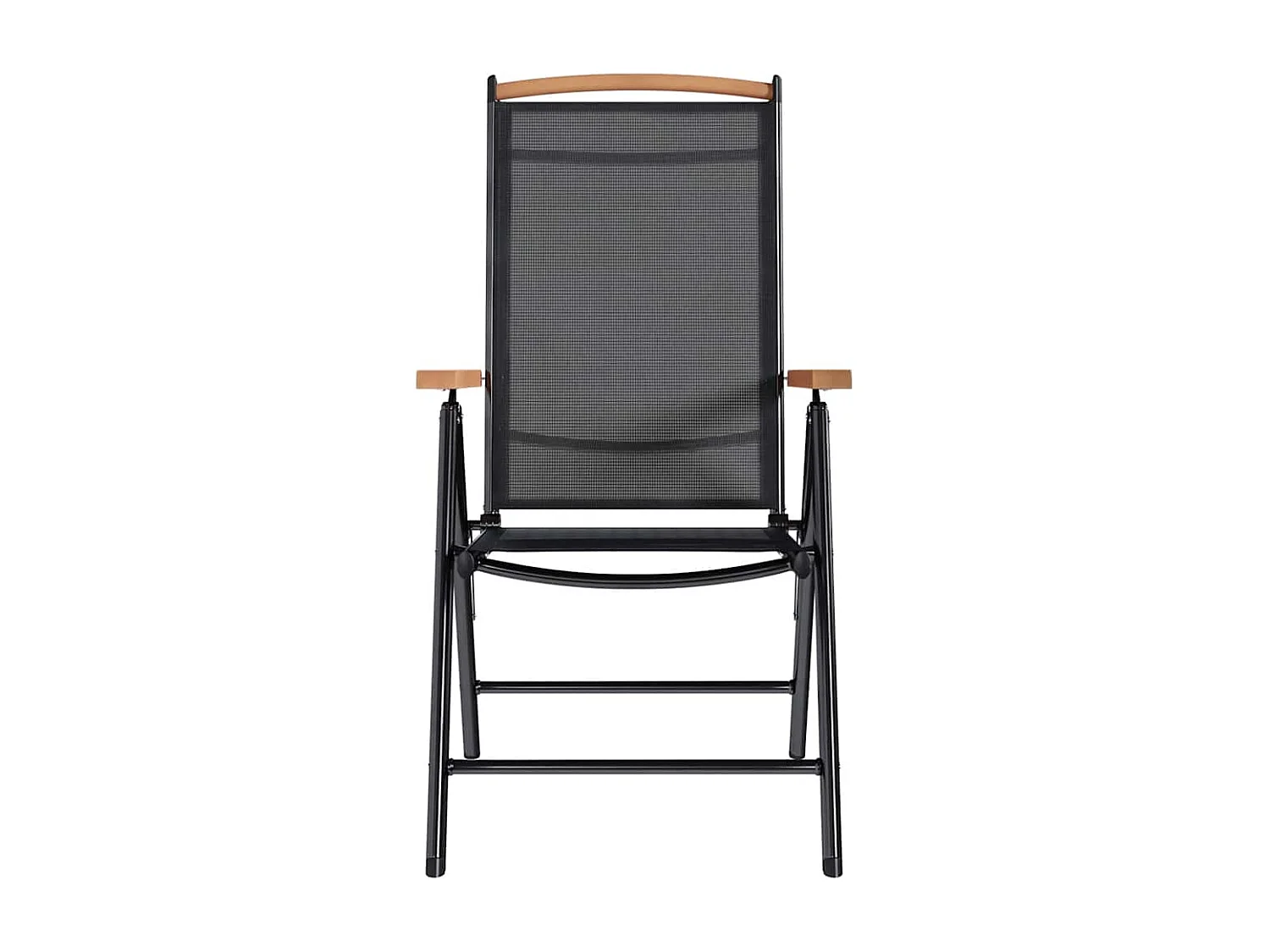 Gartenstühle Klappbar 4 Stk. Aluminium und Textilene Schwarz