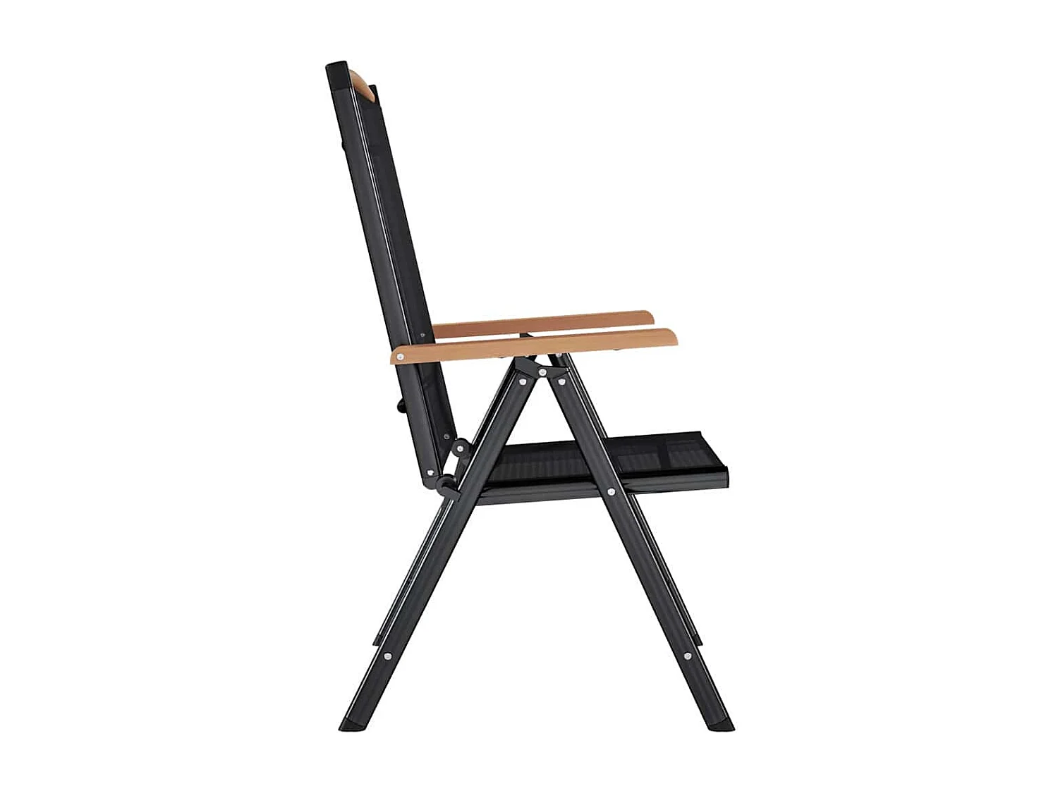 Gartenstühle Klappbar 4 Stk. Aluminium und Textilene Schwarz