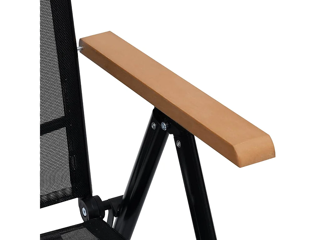 Gartenstühle Klappbar 4 Stk. Aluminium und Textilene Schwarz