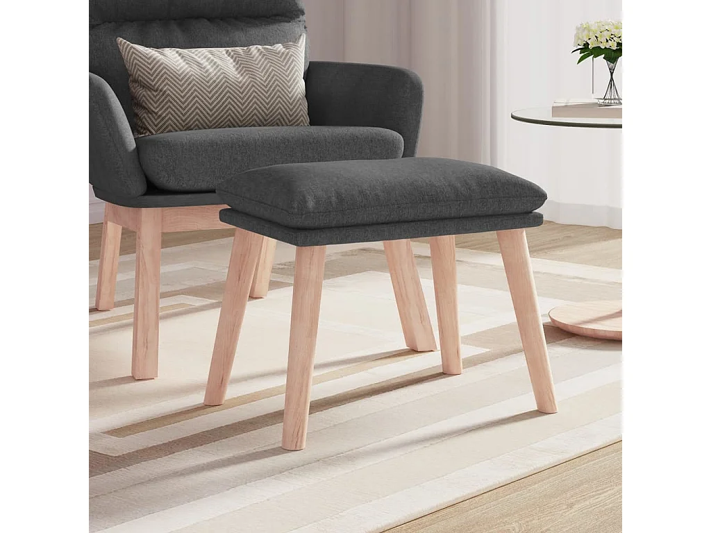 Poggiapiedi Grigio Scuro 45x29,5x35 cm in Tessuto