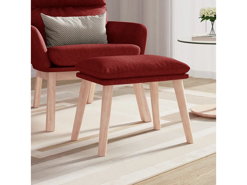 Repose-pied Rouge 45x29,5x35 cm Tissu