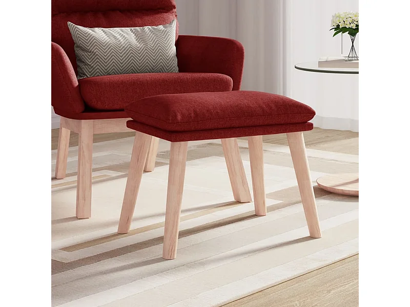 Apoio de pés 45x29,5x35 cm tecido vermelho tinto