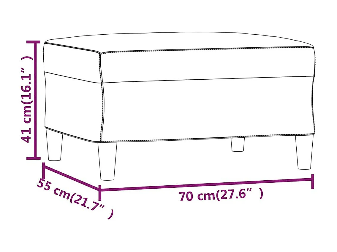 Fußhocker Gelb 70x55x41 cm Samt
