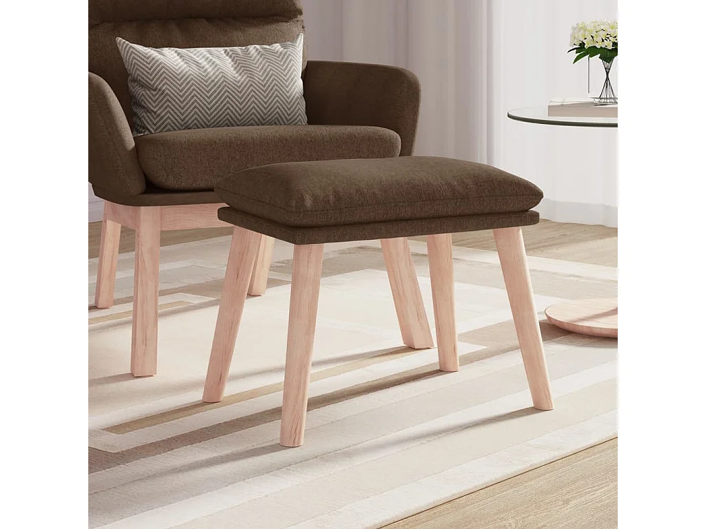 Poggiapiedi Marrone 45x29,5x35 cm in Tessuto