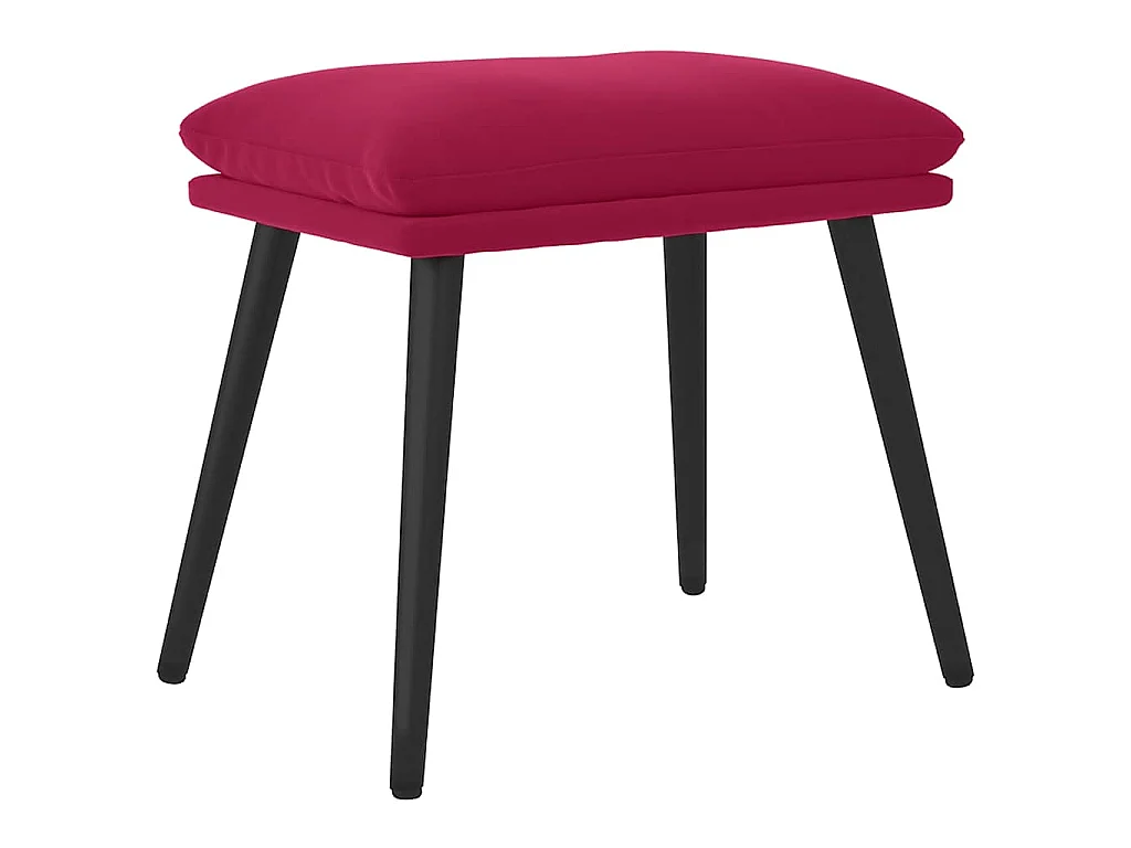 Repose-pied Rouge bordeaux 45x29,5x35 cm Velours