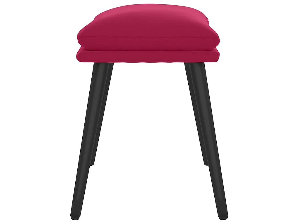 Repose-pied Rouge bordeaux 45x29,5x35 cm Velours