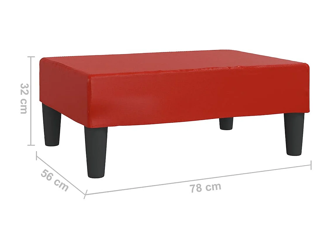 Fußhocker Weinrot 78x56x32 cm Kunstleder