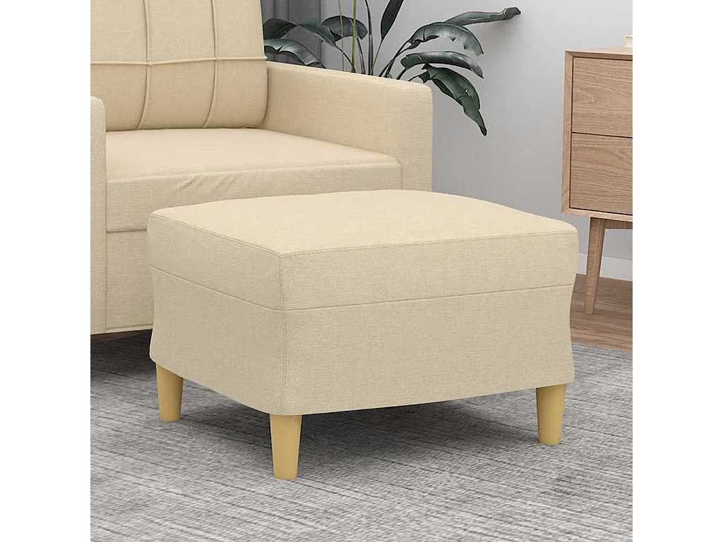 Poggiapiedi Crema 60x50x41 cm in Tessuto