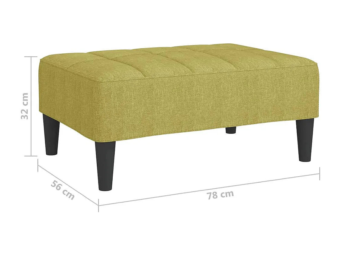 Poggiapiedi Verde 78x56x32 cm in Tessuto
