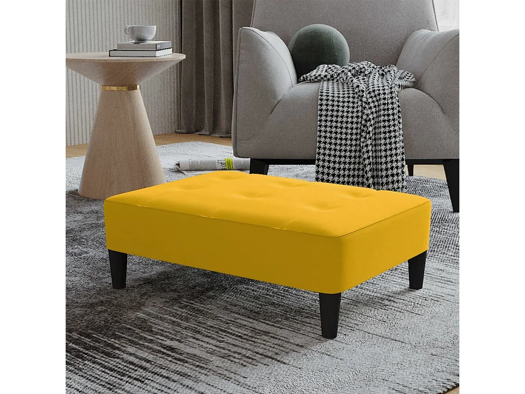 Repose-pied Jaune 78x56x32 cm Velours