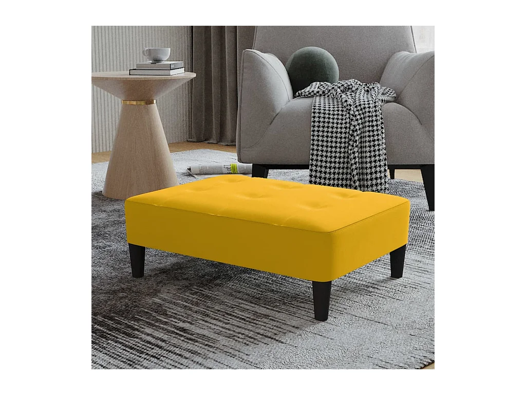 Repose-pied Jaune 78x56x32 cm Velours
