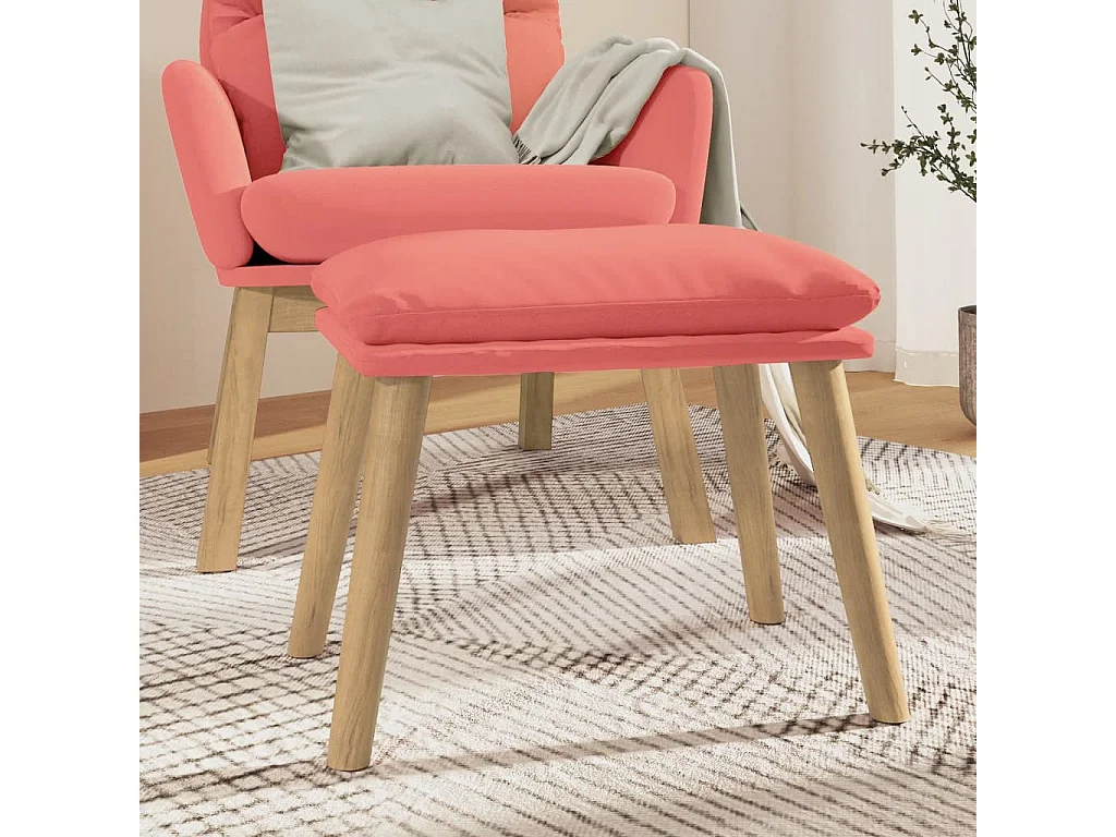 Repose-pied Rose 45x29,5x35 cm Velours