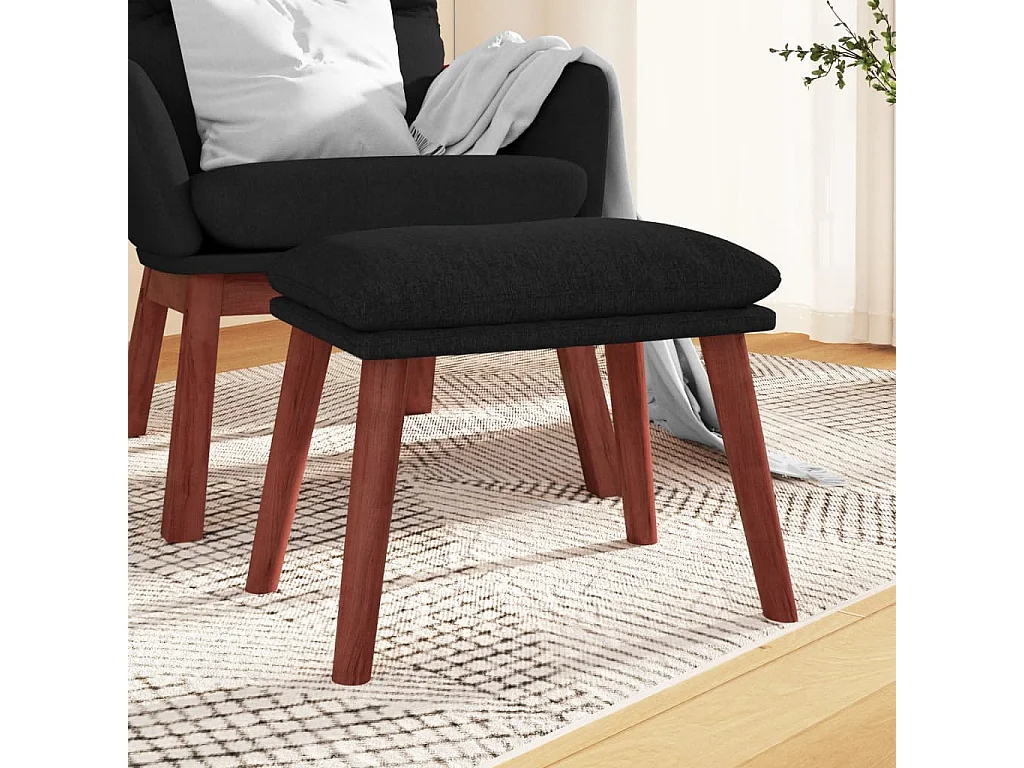 Repose-pied Noir 45x29,5x35 cm Tissu